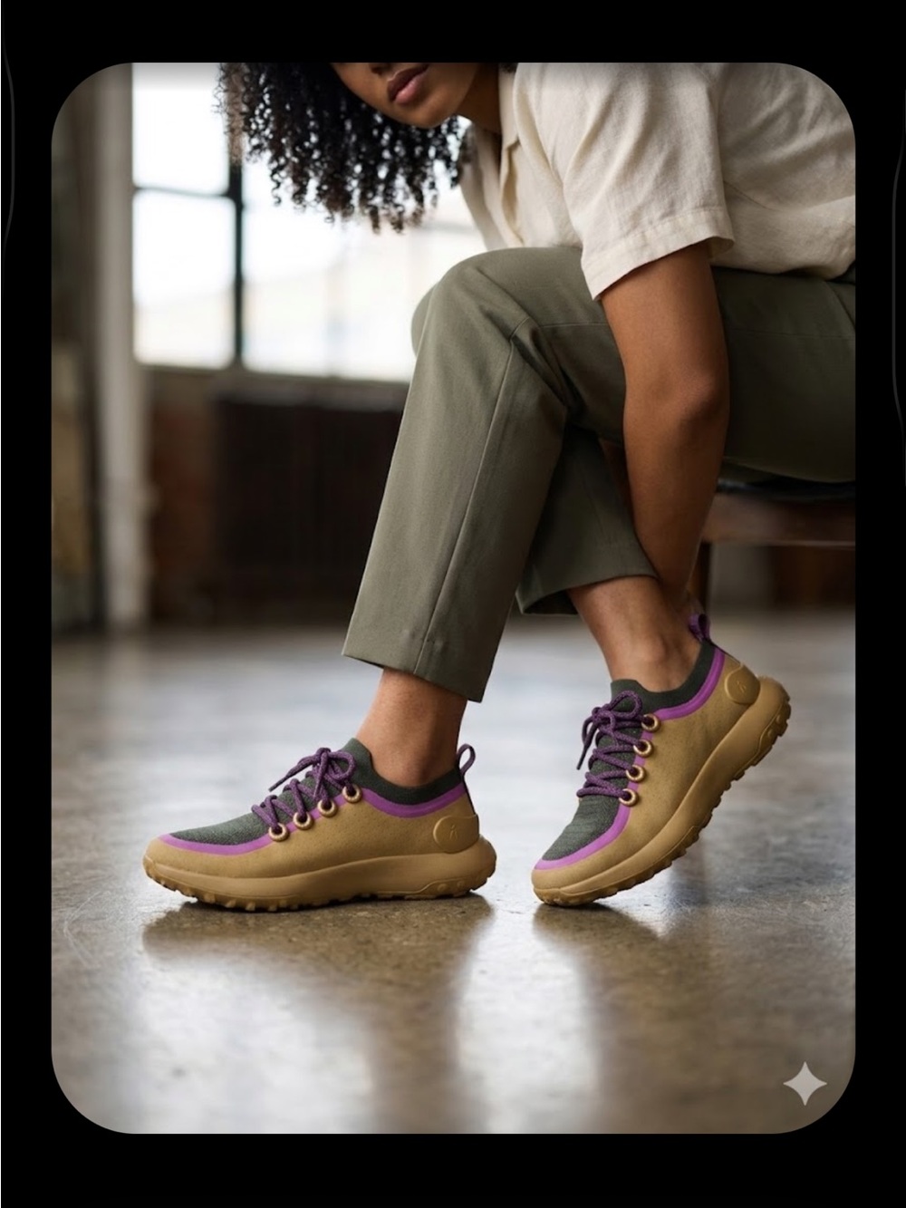 allbirds Purple and Tan Athletic Sneakers